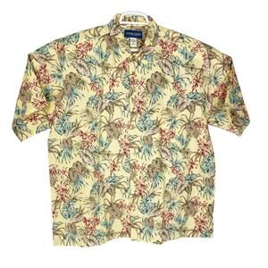 Cooke Street Yellow Hawaiian Cotton Short Sleeve Button-Up Mens XL Shirt